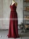 V-neck A-line Floor-length Chiffon Ruffles Bridesmaid Dresses #DOB02017889
