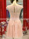 Scoop Neck A-line Short/Mini Lace Flower(s) Bridesmaid Dresses #DOB02017465