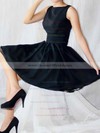 Scoop Neck A-line Knee-length Chiffon Elastic Woven Satin Sashes / Ribbons Bridesmaid Dresses #DOB02017493