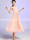 One Shoulder A-line Ankle-length Chiffon Sashes / Ribbons Bridesmaid Dresses #DOB02017685