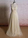 V-neck Empire Sweep Train Tulle Appliques Lace Wedding Dresses #DOB00021223