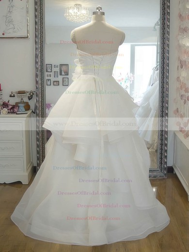 Sweetheart Princess Floor-length Organza Flower(s) Wedding Dresses #DOB00021242
