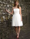 Square Neckline A-line Short/Mini Chiffon Ruffles Wedding Dresses #DOB00021264