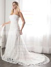 Sweetheart A-line Court Train Lace Ruffles Wedding Dresses #DOB00021272