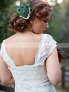 Sweetheart Trumpet/Mermaid Floor-length Lace Flower(s) Wedding Dresses #DOB00021301