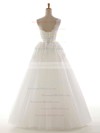 One Shoulder Ball Gown Floor-length Tulle Appliques Lace Wedding Dresses #DOB00021305