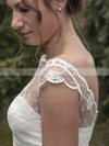 Scoop Neck Ball Gown Sweep Train Lace Sashes / Ribbons Wedding Dresses #DOB00021349