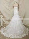 Sweetheart Trumpet/Mermaid Chapel Train Lace Tulle Appliques Lace Wedding Dresses #DOB00021356