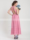 Ankle-length Halter Chiffon Open Back Nice Pink Bridesmaid Dress #DOB01012402