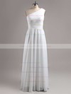 Wholesale One Shoulder Sage Chiffon Ruffles Floor-length Bridesmaid Dresses #DOB01012405