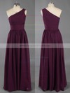 Wholesale One Shoulder Sage Chiffon Ruffles Floor-length Bridesmaid Dresses #DOB01012405