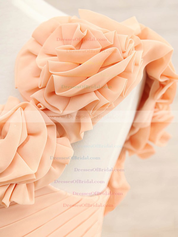 Interesting Chiffon with Flower(s) One Shoulder Floor-length Bridesmaid Dresses #DOB01012408