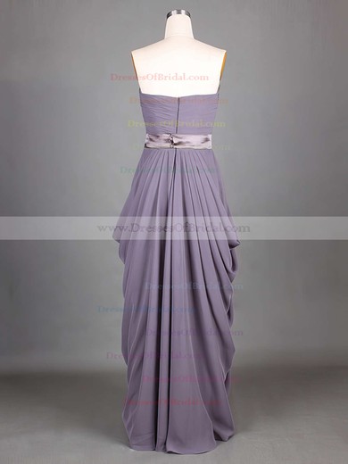 Exclusive Chiffon Sashes/Ribbons Strapless Grape A-line Bridesmaid Dresses #DOB01012417