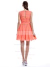 Gorgeous Scoop Neck Orange Chiffon Ruffles Short/Mini Bridesmaid Dress #DOB01012421