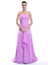 Best Sweep Train Chiffon with Ruffles Sweetheart Lilac Bridesmaid Dress #DOB01012429