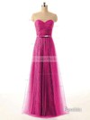 Sweetheart Simple Tulle Lace with Sashes/Ribbons A-line Lilac Bridesmaid Dresses #DOB01012449
