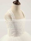 Ivory Square Neckline Lace Tulle Floor-length Cheap Flower Girl Dress #DOB01031810