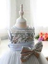 Tea-length Sashes / Ribbons Ball Gown Tulle Sequined Flower Girl Dress #DOB01031834
