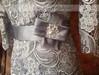 Ankle-length Gray Lace with Sashes/Ribbons Scoop Neck 1/2 Sleeve Mother of the Bride Dress #DOB01021576