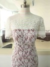 Inexpensive Short Sleeve Scoop Neck Multi Colours Lace Sheath/Column Mother of the Bride Dress #DOB01021584