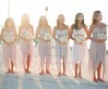 High Low Chiffon Beading Informal Asymmetrical Pearl Pink Bridesmaid Dress #DOB01012469