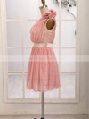Girls Chiffon Flower(s) Short/Mini One Shoulder Bridesmaid Dresses #DOB01012472