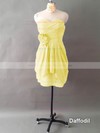 A-line Sweetheart Chiffon Ruffles and Flower(s) Short/Mini Cheap Bridesmaid Dresses #DOB01012497