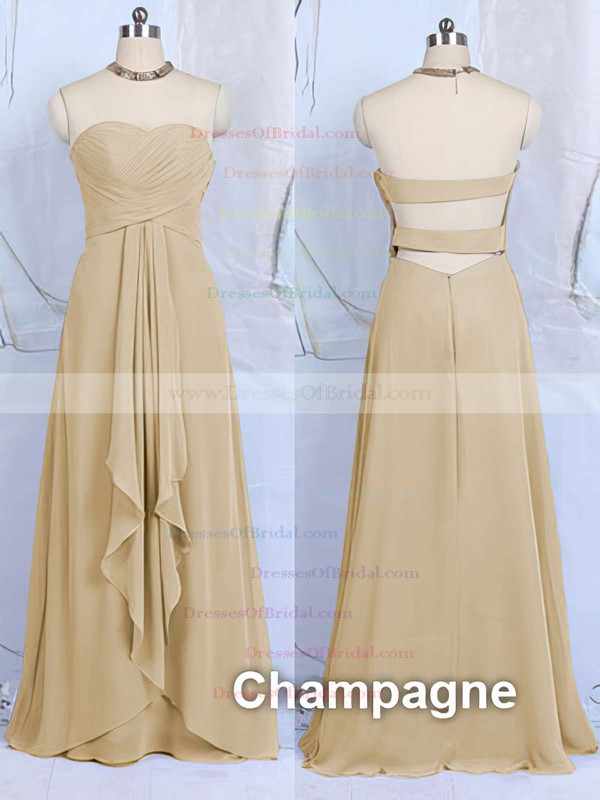 Cheap Sweetheart Ruffles Chiffon Floor-length Lavender Bridesmaid Dresses #DOB01012502