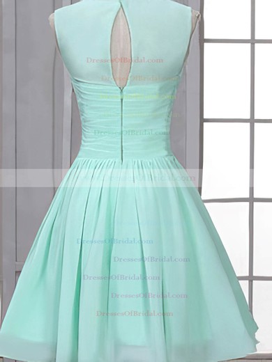 Short/Mini Scoop Neck Ruffles Chiffon Vintage Bridesmaid Dress #DOB01012507
