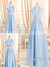 Designer Halter Royal Blue Chiffon Ruffles Long Bridesmaid Dresses #DOB01012508