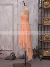 Strapless High Low Orange Chiffon Ruffles Sheath/Column Bridesmaid Dress #DOB01012523