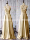 Pearl Pink Chiffon Spaghetti Straps Sheath/Column V-neck Bridesmaid Dress #DOB01012524
