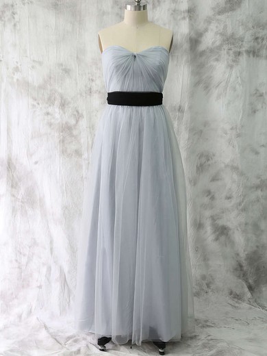 Ladies Sweetheart Tulle Sashes/Ribbons A-line Bridesmaid Dress #DOB01012530