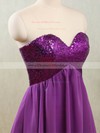 Sweetheart Purple Chiffon Sequined Lace-up Short/Mini Bridesmaid Dresses #DOB01012532