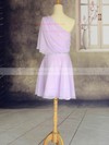 One Shoulder Ruffles Short/Mini 1/2 Sleeve Good Chiffon Bridesmaid Dresses #DOB01012533