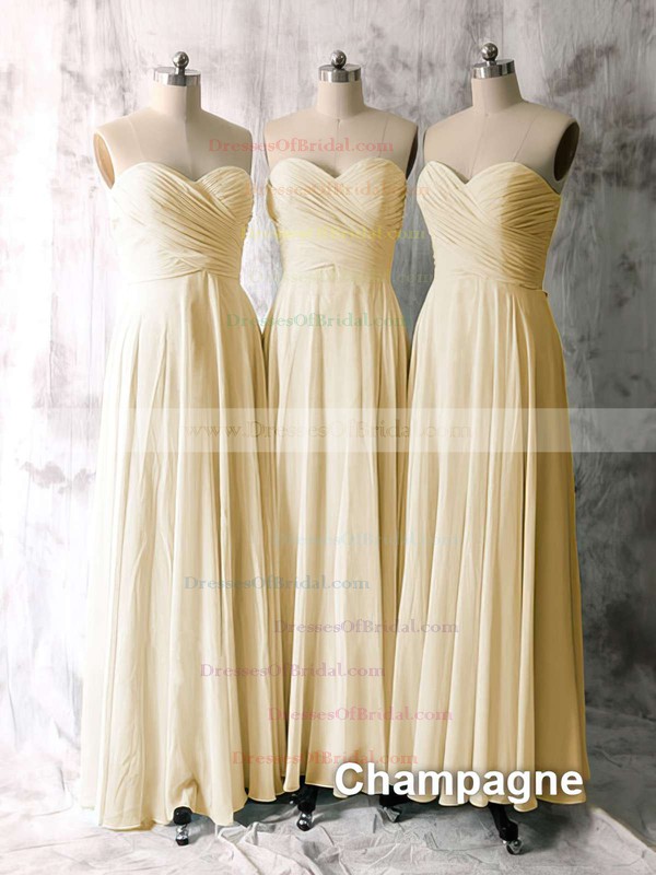 Nice Light Sky Blue Chiffon Ruffles A-line Sweetheart Bridesmaid Dresses #DOB01012535