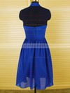 Hot Halter Royal Blue Chiffon Ruffles Knee-length Bridesmaid Dress #DOB01012544