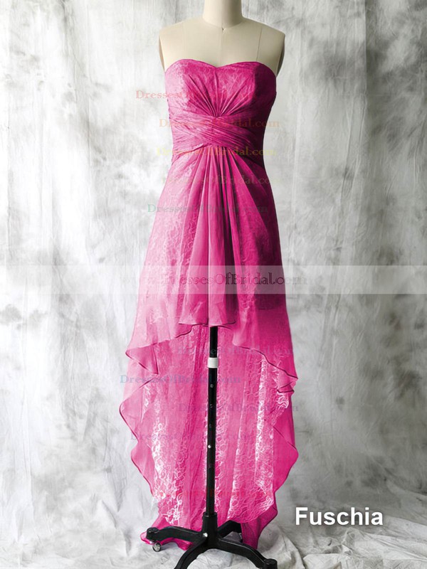 Nice Lace Chiffon Sweetheart Sheath/Column Lavender Bridesmaid Dresses #DOB01012552