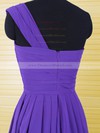 Unique One Shoulder Chiffon Ruffles A-line Purple Bridesmaid Dresses #DOB01012554