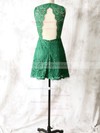 Open Back Elegant Lace Sheath/Column Scoop Neck Green Bridesmaid Dress #DOB01012561