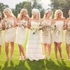 Exclusive Champagne Lace Sashes/Ribbons Short/Mini Strapless Bridesmaid Dresses #DOB01012574