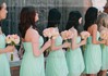 A-line Sage Chiffon with Ruffles Original Sweetheart Bridesmaid Dresses #DOB01012575