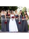 Empire Gray Chiffon Ruffles Sweetheart Nice Bridesmaid Dress #DOB01012586