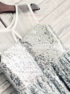 Amazing Short/Mini Ruffles Silver Sequined Scoop Neck Flower Girl Dresses #DOB01031850