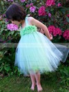 Simple Tulle Ruffles Knee-length Halter Empire Flower Girl Dresses #DOB01031856