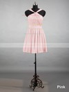 Short/Mini Straps Watermelon Chiffon with Ruffles Perfect Bridesmaid Dresses #DOB01012144
