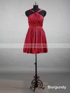 Short/Mini Straps Watermelon Chiffon with Ruffles Perfect Bridesmaid Dresses #DOB01012144