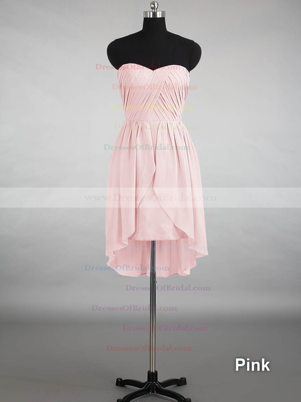 Interesting Lavender Sweetheart Ruffles Chiffon Asymmetrical Bridesmaid Dress #DOB01012145