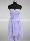 Interesting Lavender Sweetheart Ruffles Chiffon Asymmetrical Bridesmaid Dress #DOB01012145