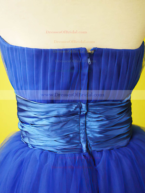 Strapless Empire Knee-length Tulle Draped Bridesmaid Dresses #DOB01012214